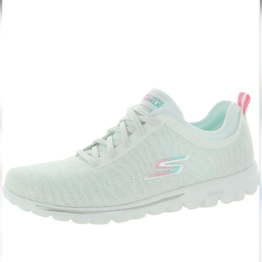 Skechers Women's White and Pink Sneakers Size 5.5